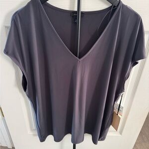 Halogen Charcoal V-Neck Blouse